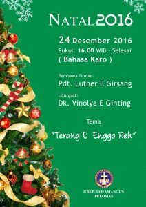 Kebaktian 1 Malam Natal 24 Desember 2016